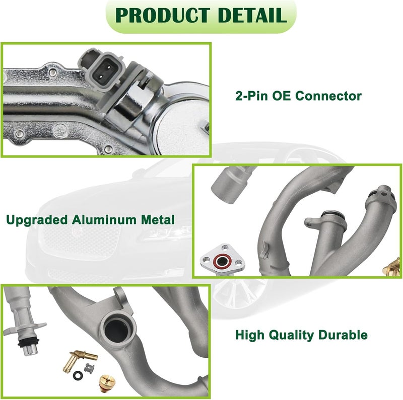 omoZone Upgraded Metal Coolant Water Pipe System Kit Compatible with Land Rover Range Rover Sport LR4,Jaguar XF XJ XE 3.0L V6 Replaces LR075991 LR092992 LR028136 LR049990 - Image 4